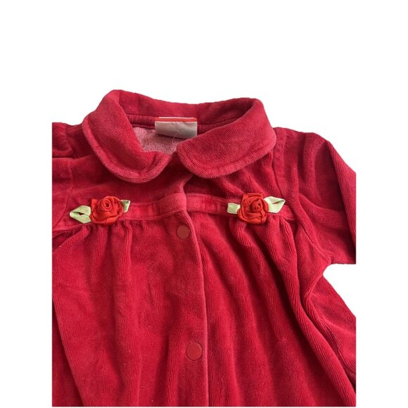 Vintage BABY TOGS Velvet Rose Romper Victorian Whimsical Jumpsuit 6-9mth - Picture 2 of 7